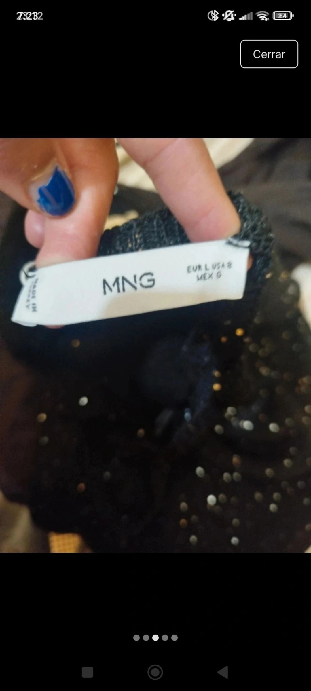 Vestido negro de punto con lentejuelas t.l. mango. Sin estrenar – photo 3
